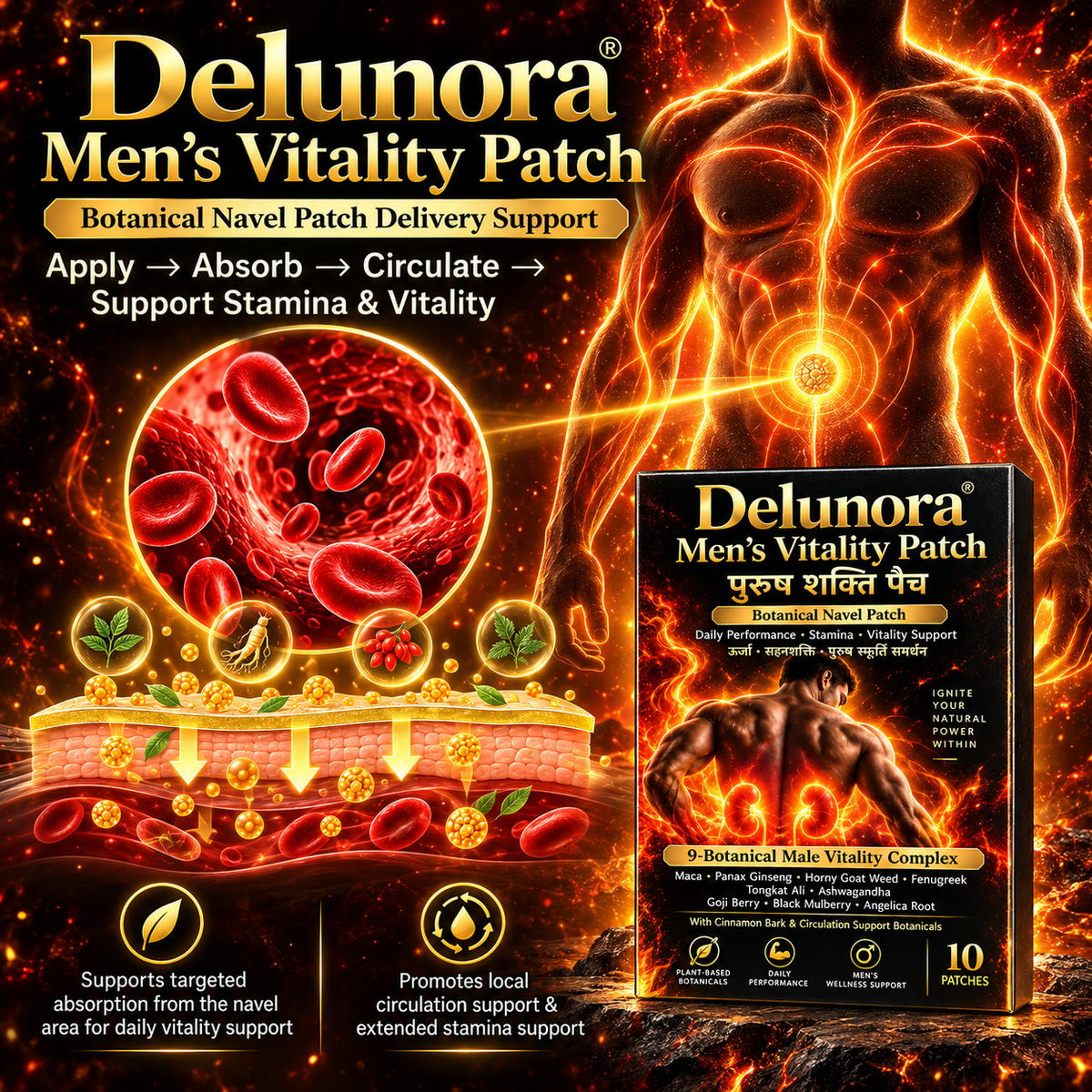Delunora® Men's Vitality Patch - tan