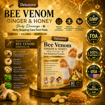 Delunora® Bee Venom Honey & Ginger Foot Pads -LSX